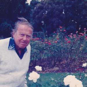 Robert B. Stone and flowers